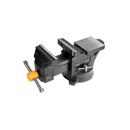 Tolsen Bench Vise 15.5lbs Hardened and Tempered Jaws, Arc Anvil, Vertical and Horizontal Clamping 10804